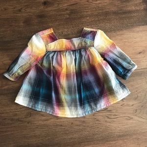 Arizona Jean brand 3T rainbow plaid shirt